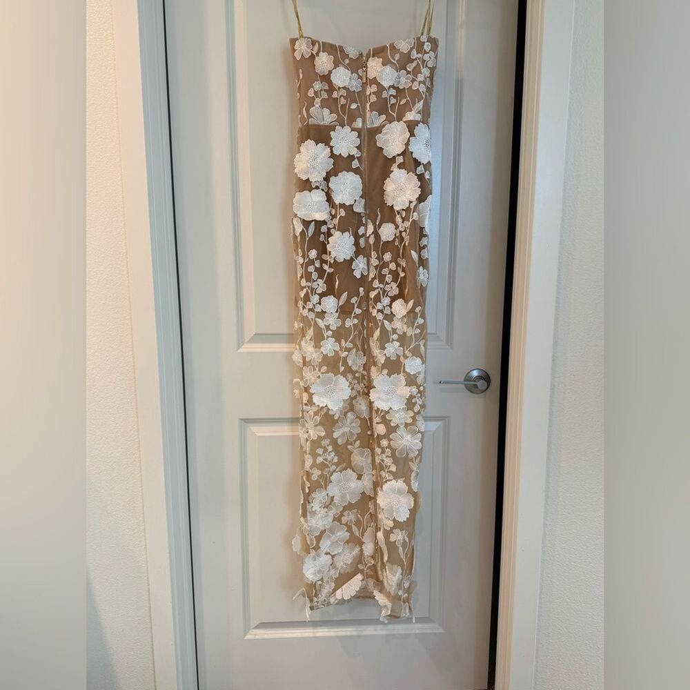 Bronx and Banco Strapless White Floral Appliqué Maxi Dress - Picture 15 of 16
